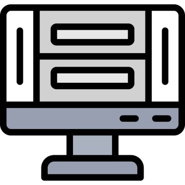 Monitör. Web simgesi basit illüstrasyon