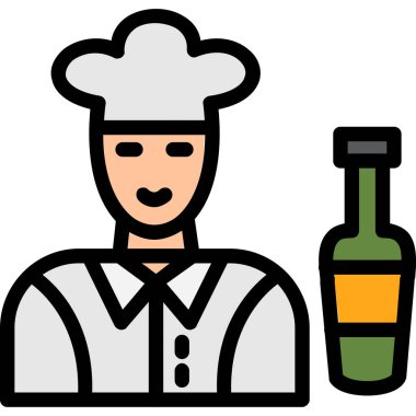 Şef içki adam simgesi ana hatlarıyla