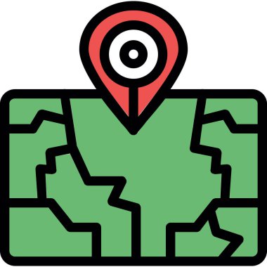 konum haritası pin simgesi doldurulmuş dış hat biçimi