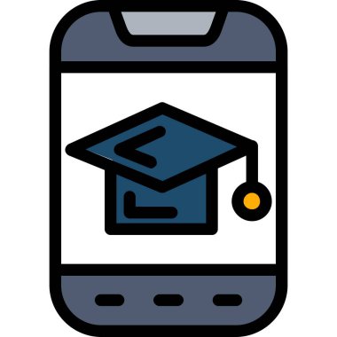 Mobil öğrenme vektörü simgesi