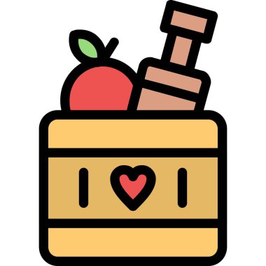 elma kutusu vektör illüstrasyon tasarımı