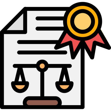 Adalet dengesi simgesi, basit vektör illüstrasyonu