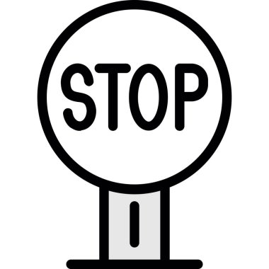 Dur işareti simge vektör