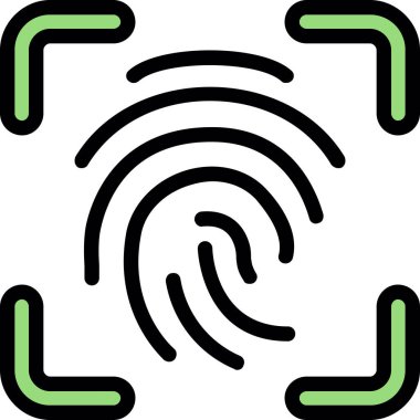 Parmak izi. Web simgesi basit illüstrasyon