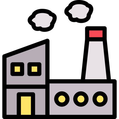 Fabrika simgesi vektör illüstrasyonu