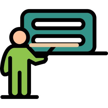 Otel servisi karşılama simgesi renk ana hatları vektörü