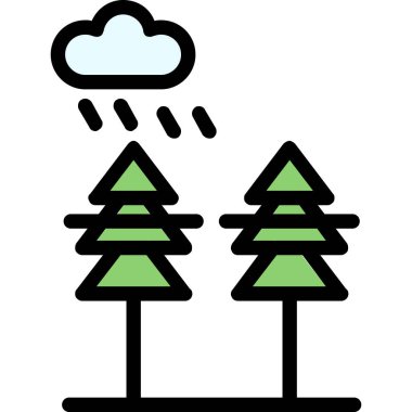 Orman ağaçları vektör çizimi tasarımı