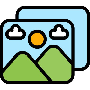 fotoğraf çerçevesi resim simgesi - taslak biçimi