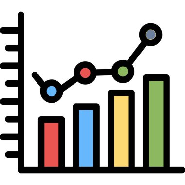 iş grafiği simgesi, vektör illüstrasyonu