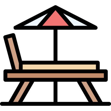 Kamp çadırı simgesi renk ana hatları vektörü