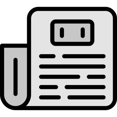 gazete simgesi, satır tasarımı vektör illüstrasyonu