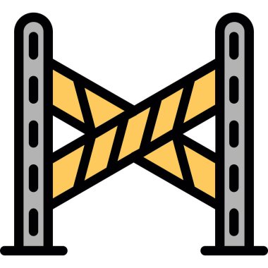 İnşaat bariyeri simgesi. Taslak yapı bariyeri vektör rengi düz izole