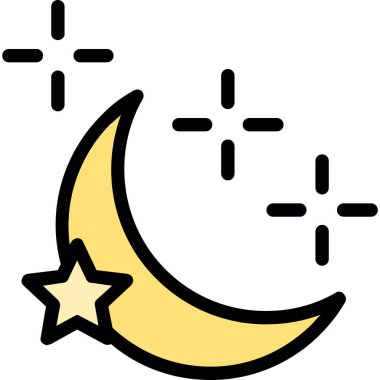 Ay ikonu vektör illüstrasyonu