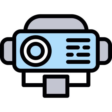 robot robot simgesi renk ana hatları vektörü