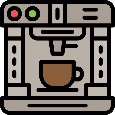 Kahve makinesi ikonu. Web tasarımı için kahve makinesi vektör simgesinin basit çizimi