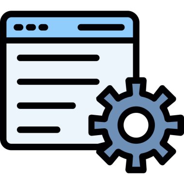 Web geliştirme ayarı. Web simgesi basit illüstrasyon