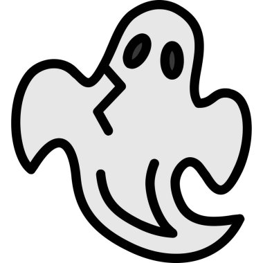 hayalet cadılar bayramı korku simgesi doldurulmuş ana hatları biçiminde