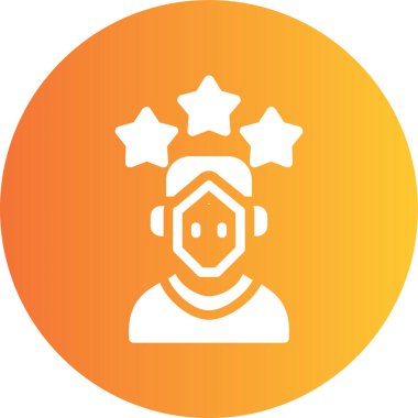 İnsanların vektör simgesi, bir yıldızın etrafında dönen adam.