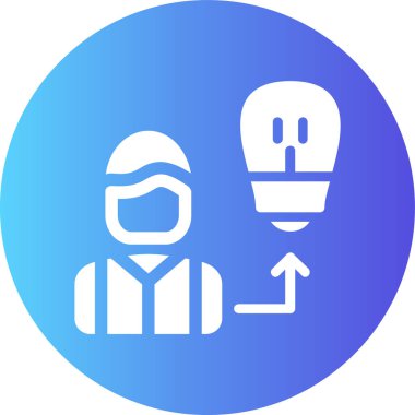 Gaz maskesi simgesinin vektör illüstrasyonu