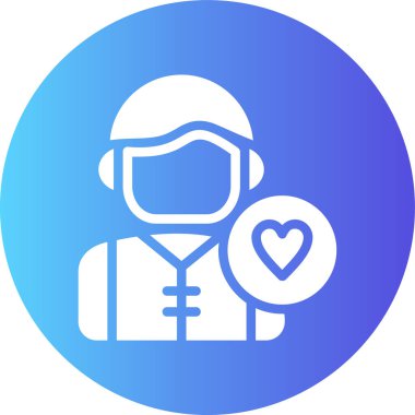 avatar doktor kalp simgesi düz stil