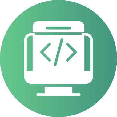 Kodlama. Web simgesi basit illüstrasyon