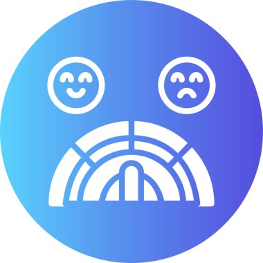 üzgün yüz simgesi, ana hatlı vektör çizimi