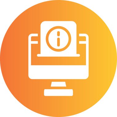 bilgisayar monitörü ikon vektör illüstrasyonu