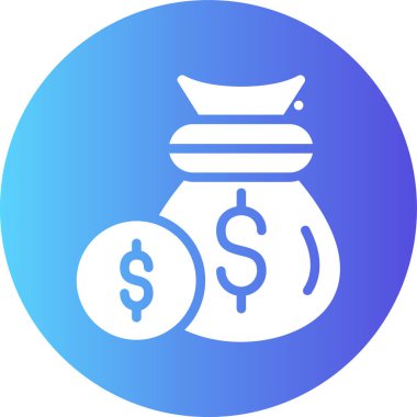 Para çantası. Paranın basit bir illüstrasyonu