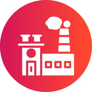 Bir fabrika simgesinin vektör illüstrasyonu