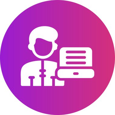 Dizüstü bilgisayarı olan bir adamın vektör çizimi