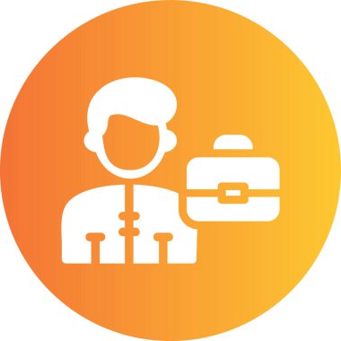 Çantalı bir adamın vektör simgesi