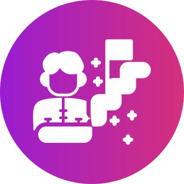 Kadın ve simgenin vektör illüstrasyonu