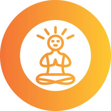 Meditasyon ikonu. Ana hatlı vektör çizimi. meditasyon sembolü