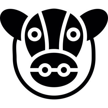 Tatlı bir domuz kafasının vektör çizimi