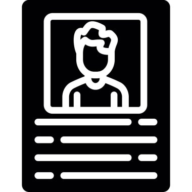 Kimlik kartı simgesi. Web için kimlik kartı vektör simgesinin özet çizimi