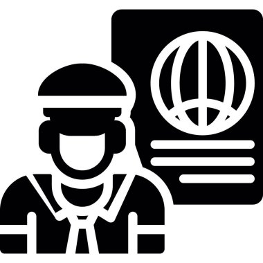 Polis memuru ikon vektör illüstrasyonu