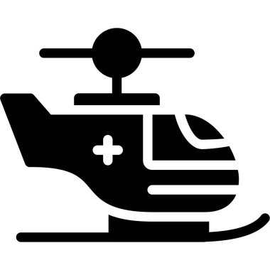 Ambulans helikopter vektör simgesi