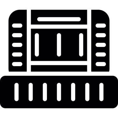 Bilgisayar sunucusu. Web simgesi vektör illüstrasyonu