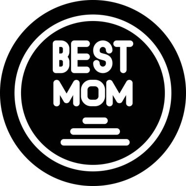 Beyaz üzerine en iyi anne damgası. Çıkartma işareti ve logo
