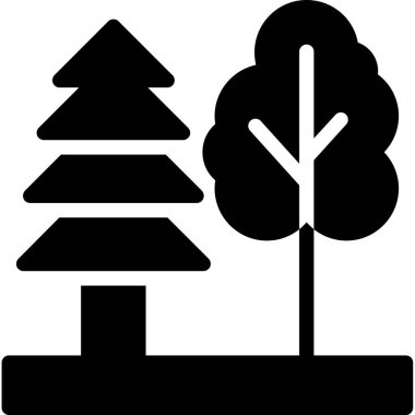 Orman. Web simgesi basit illüstrasyon