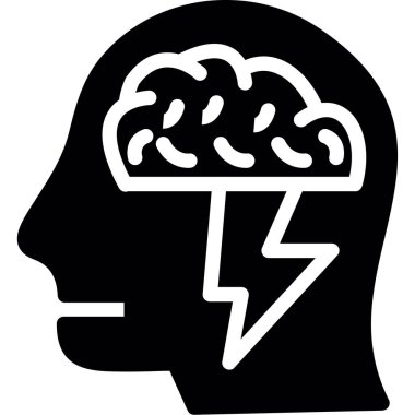 Beyin. Web simgesi basit illüstrasyon