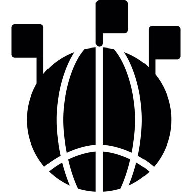 Küresel küresel simge katı biçimde