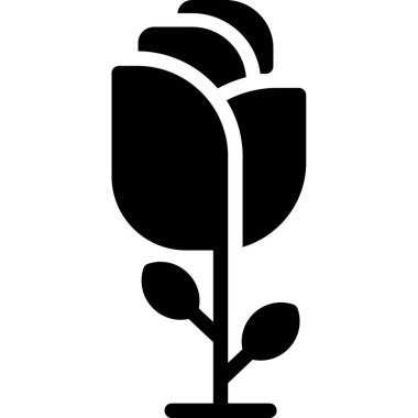 Tek çiçek simgesinin vektör illüstrasyonu