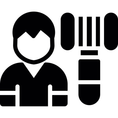 Beyzbol sopalı bir adamın vektör çizimi