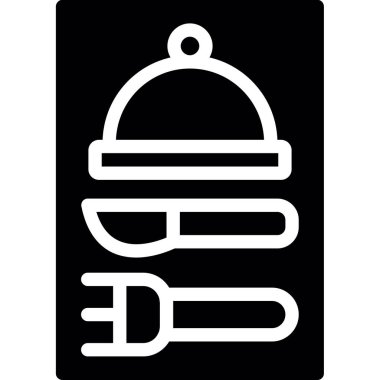 yiyecek vektörü kabartması düz simge