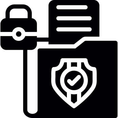 Güvenli vektör simgesi düz simgesi