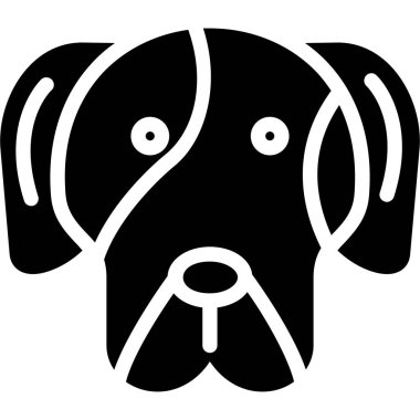 Köpek kafasının vektör silueti.