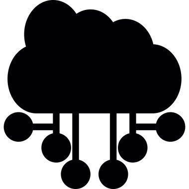 Bulut hesaplama simgesi, basit vektör illüstrasyonu