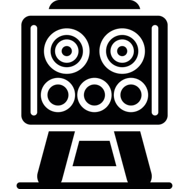 Video kamera simgesi. Beyaz arkaplanda izole edilmiş web tasarımı için video kamera vektör simgesinin basit çizimi