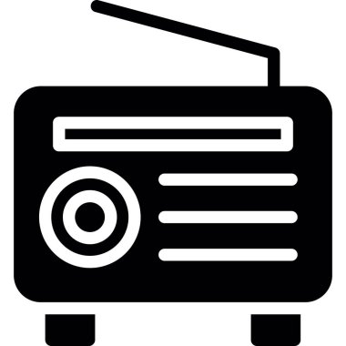 Radyo. Web simgesi basit illüstrasyon